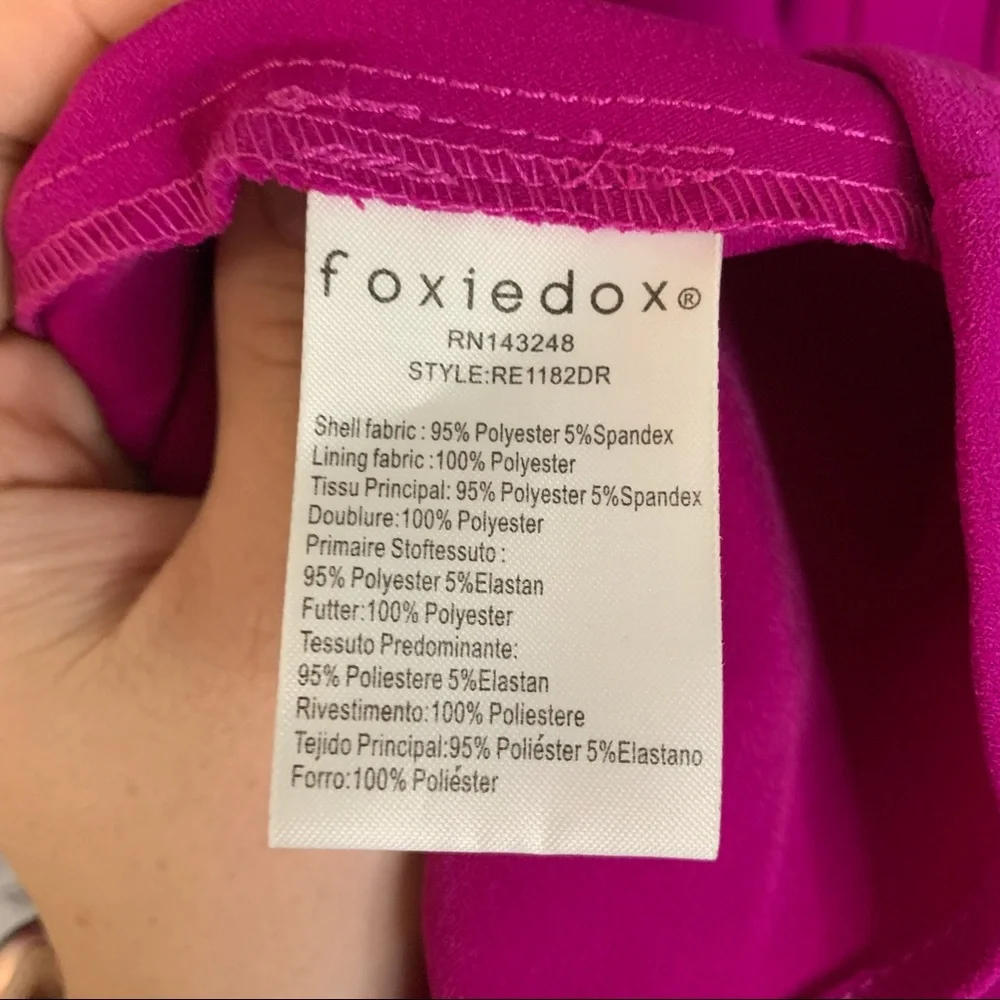 Foxiedox Iris Lace Inset Cocktail Sheath Dress Purple Size Large NWT - Picture 13 of 15